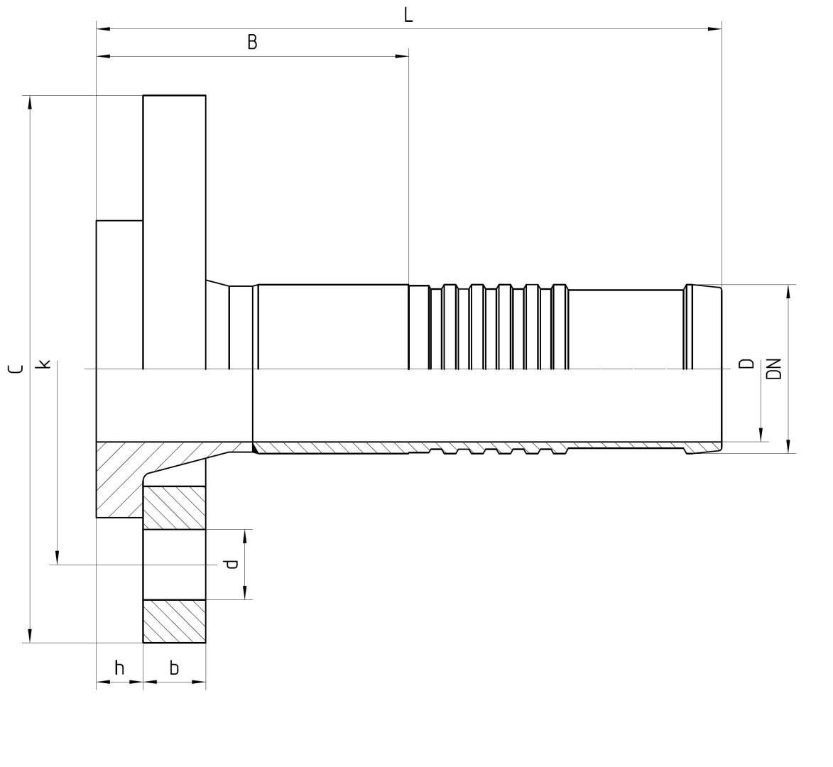 loose DIN flange straight