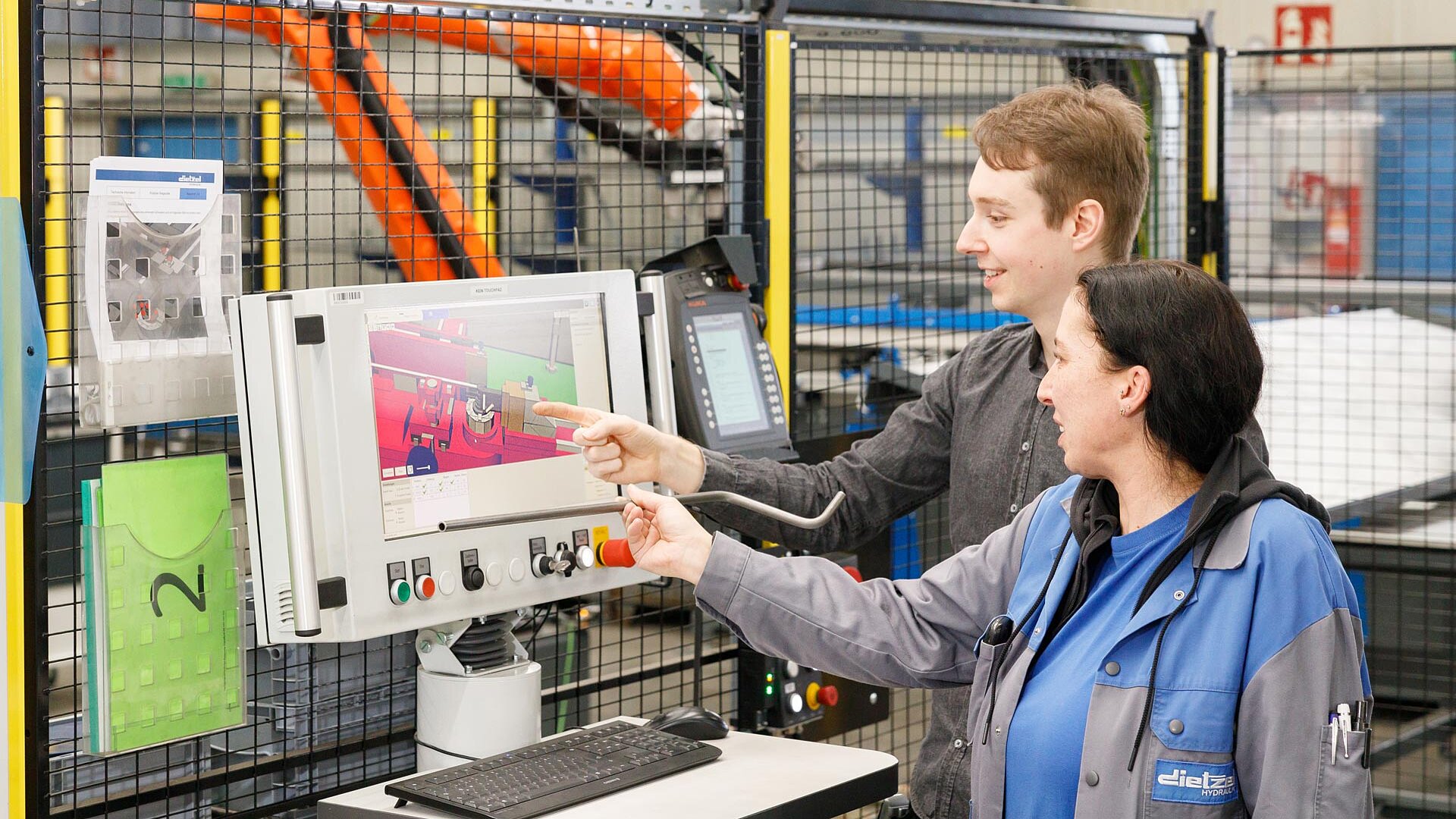 Roboterarm Bedienung am Display