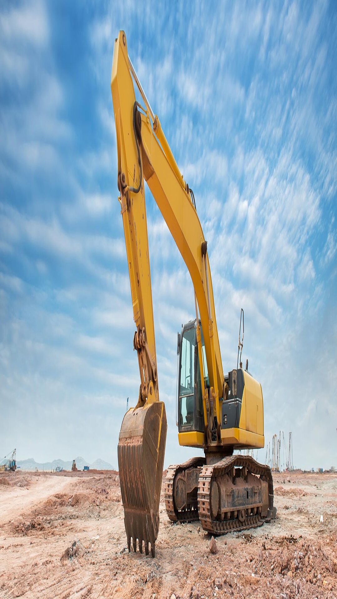 Bagger/Baumaschine auf Baustelle/ Erde