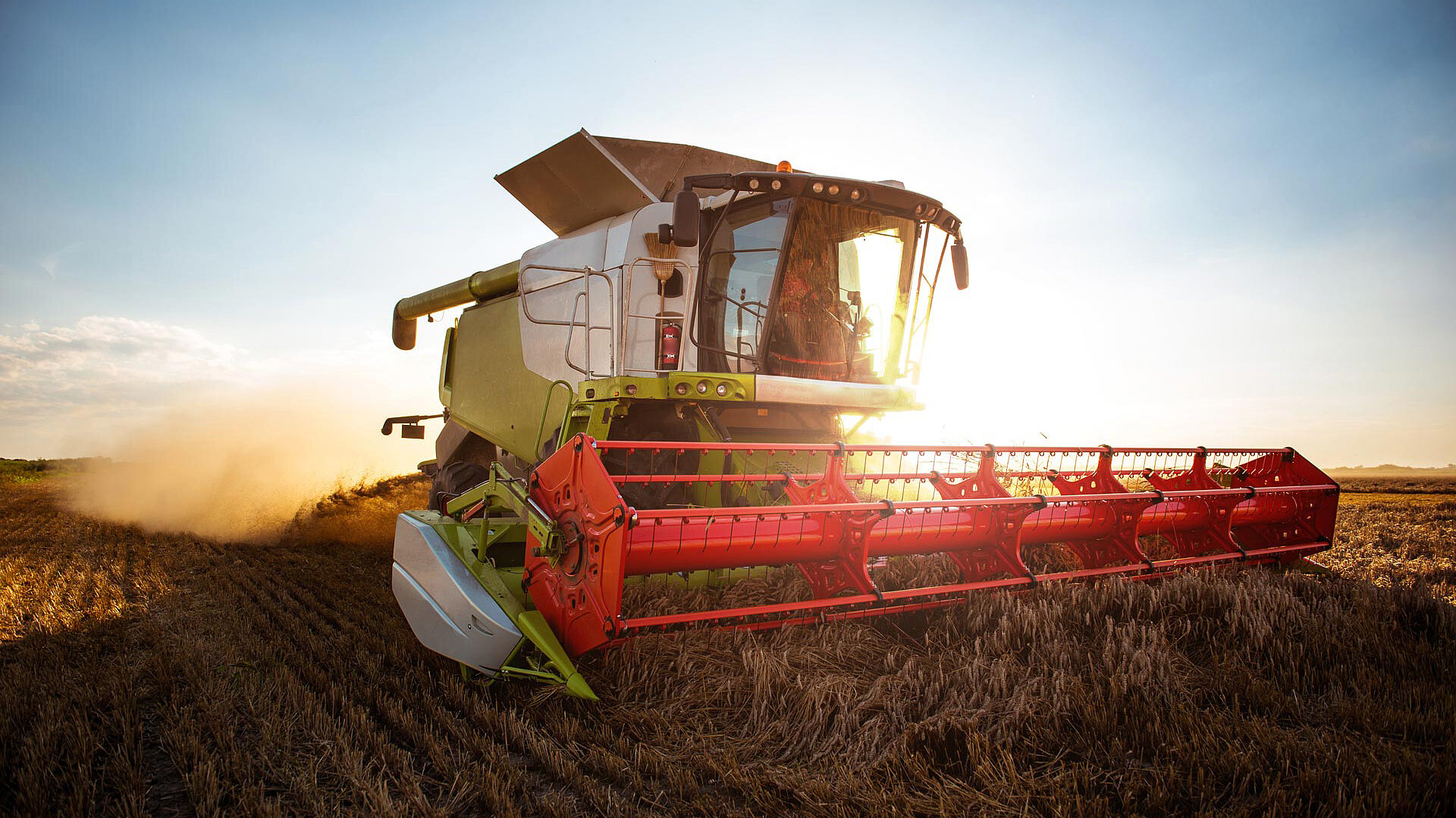 Mähdrescher Landmaschine auf Feld