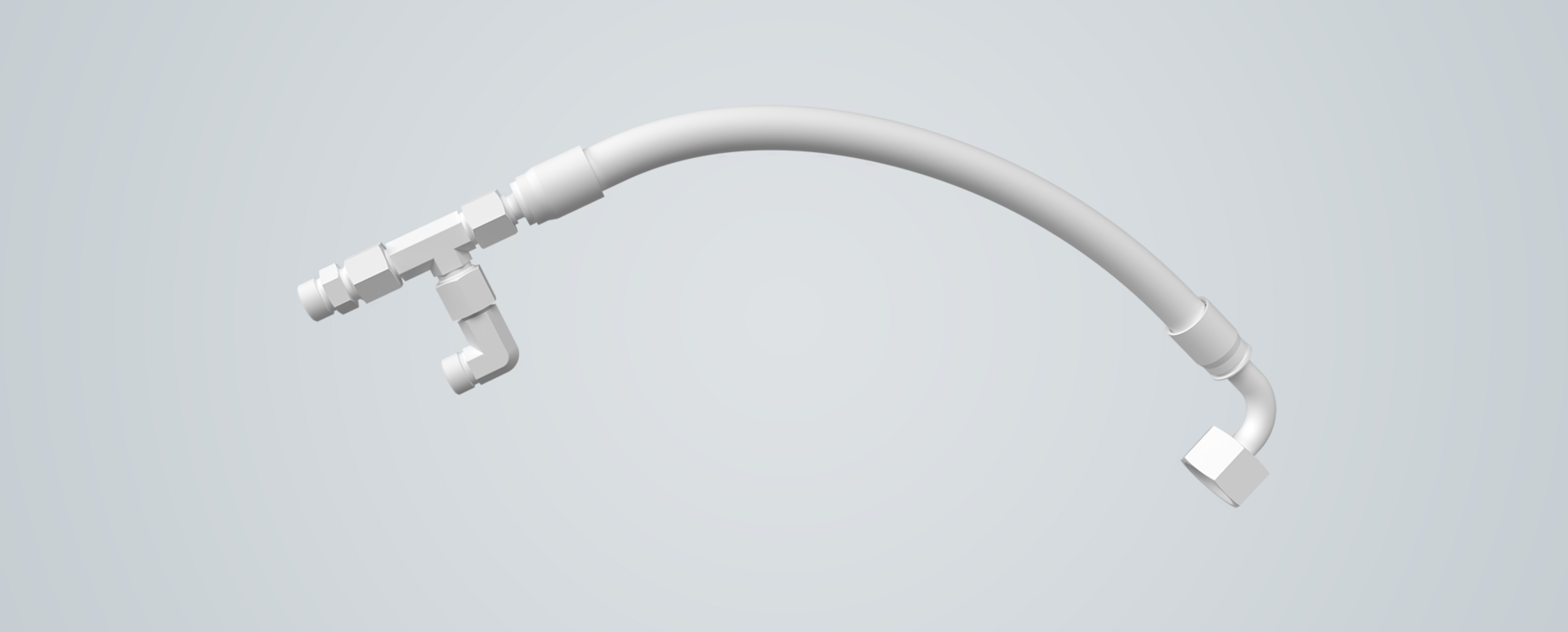 Hydrauliklösung 3D-Modell Verschraubungen