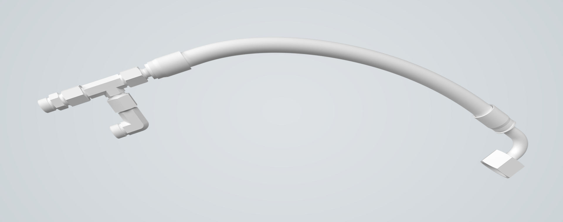 Hydrauliklösung 3D-Modell Verschraubungen