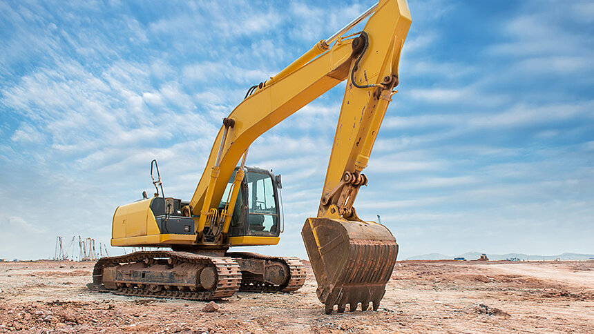 Bagger auf einer Baustelle