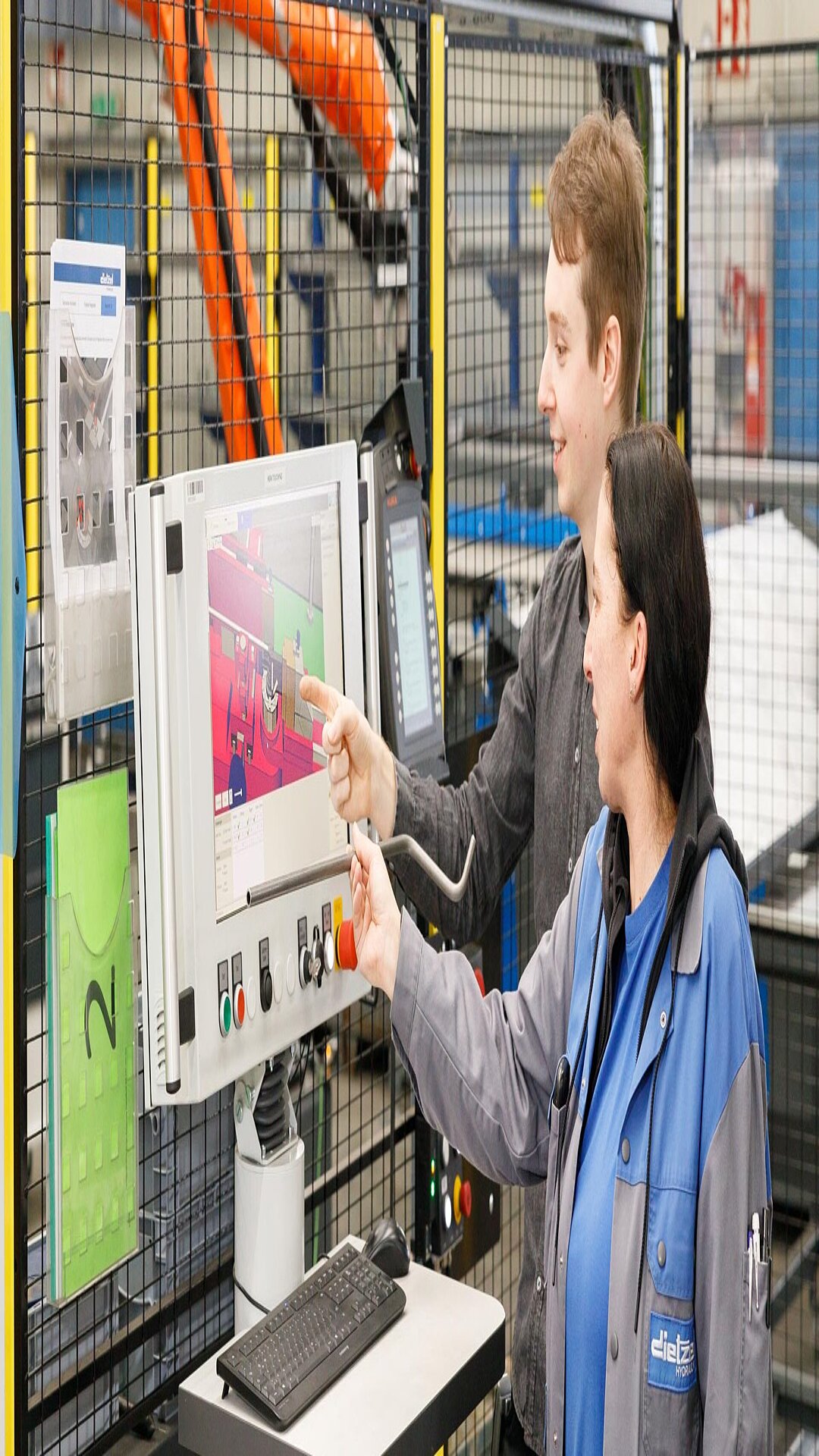 Roboterarm Bedienung am Display