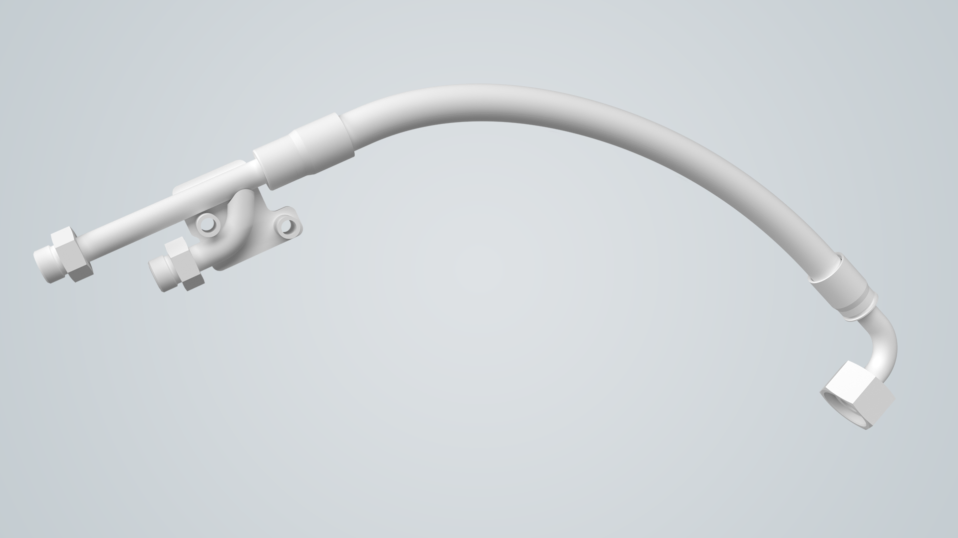 3D-Modell Hydraulikschlauch mit Verteiler