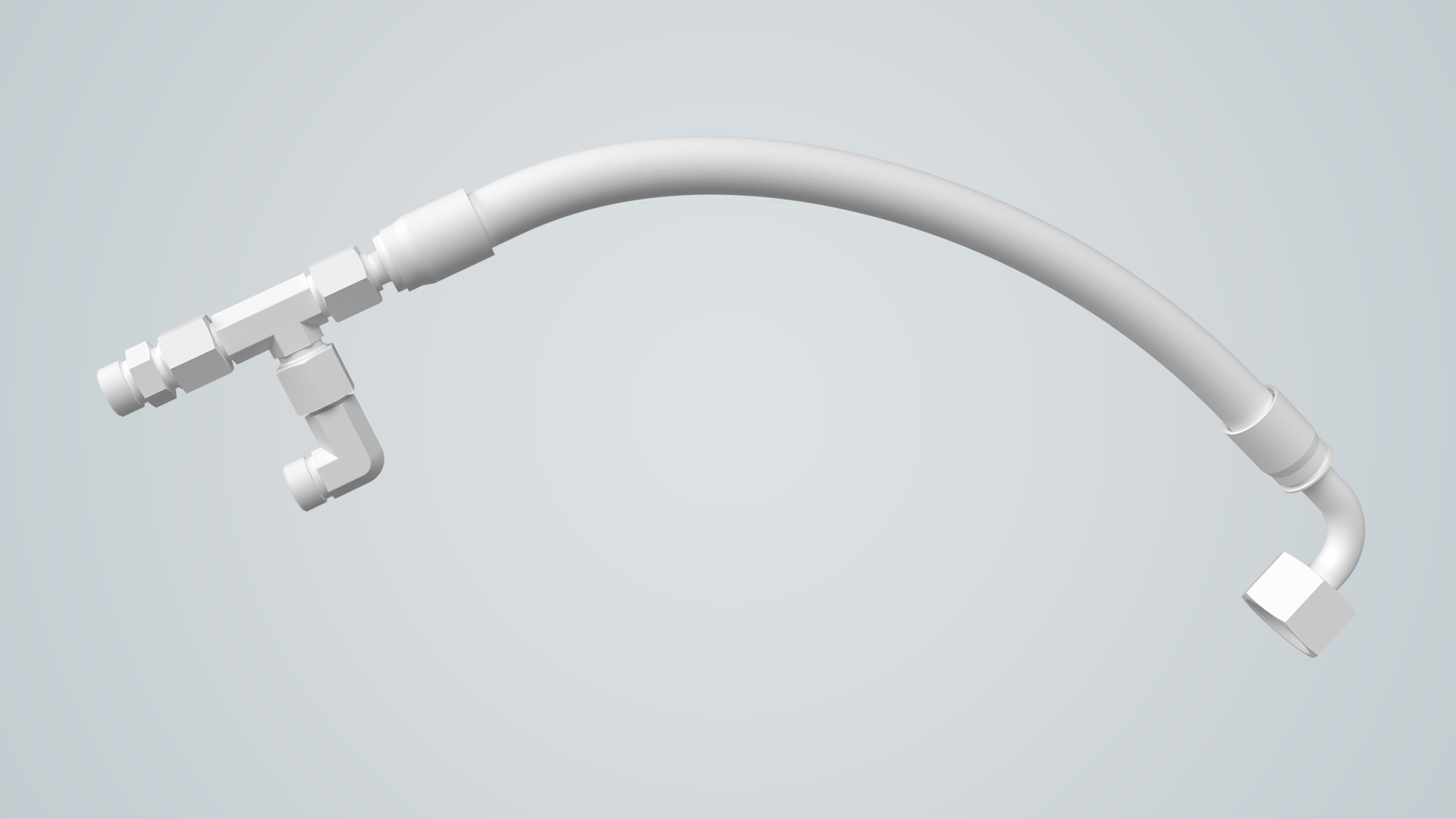 3D-Modell Hydraulikschlauch mit Verzweigung
